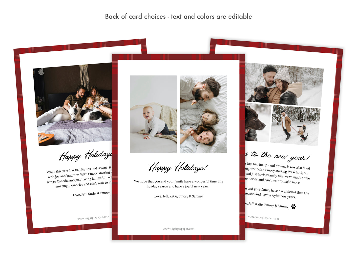 Digital Photo Christmas Card | Red Plaid Christmas Card
