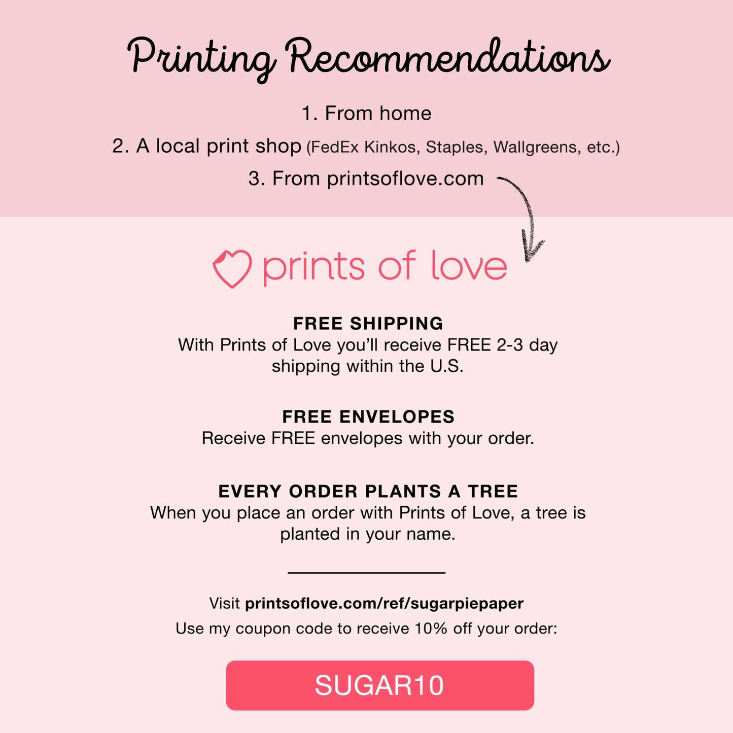Prints of Love Discount Code Sugar Pie Paper