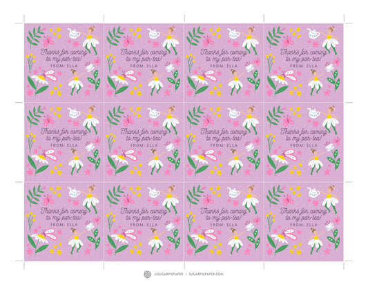 Tea Party Birthday Favor Tags