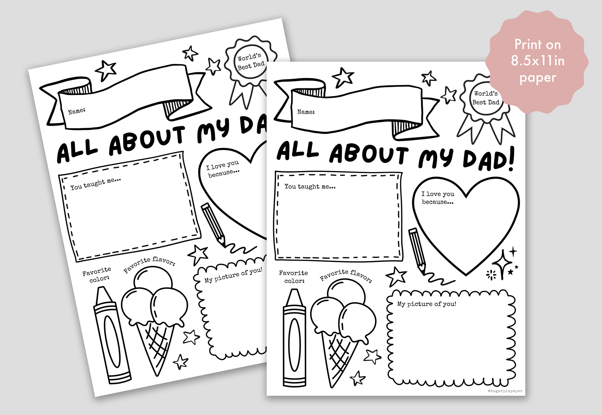 All About My Dad | Father's Day Printable – Sugar Pie Paper all-about-my-dad-father-s-day-printable-sugar-pie-paper