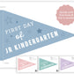 First Day of Jr Kindergarten Pennant Flags