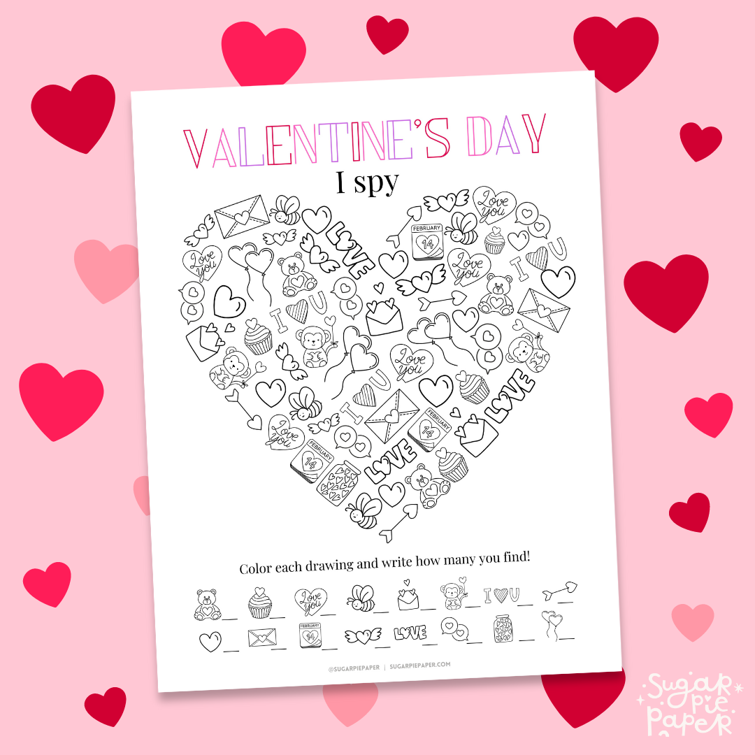 I Spy Valentine Activity Printable for Kids