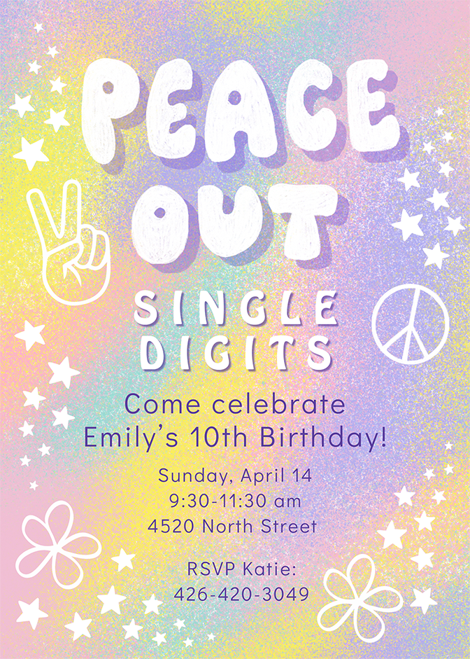 Peace Out Printable Invitation Sugar Pie Paper Peace out printable invitation sugar pie paper