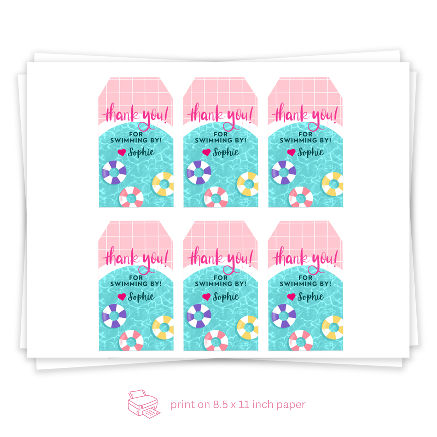 Pool Party Gift Favor Tags – Sugar Pie Paper pool-party-gift-favor-tags-sugar-pie-paper