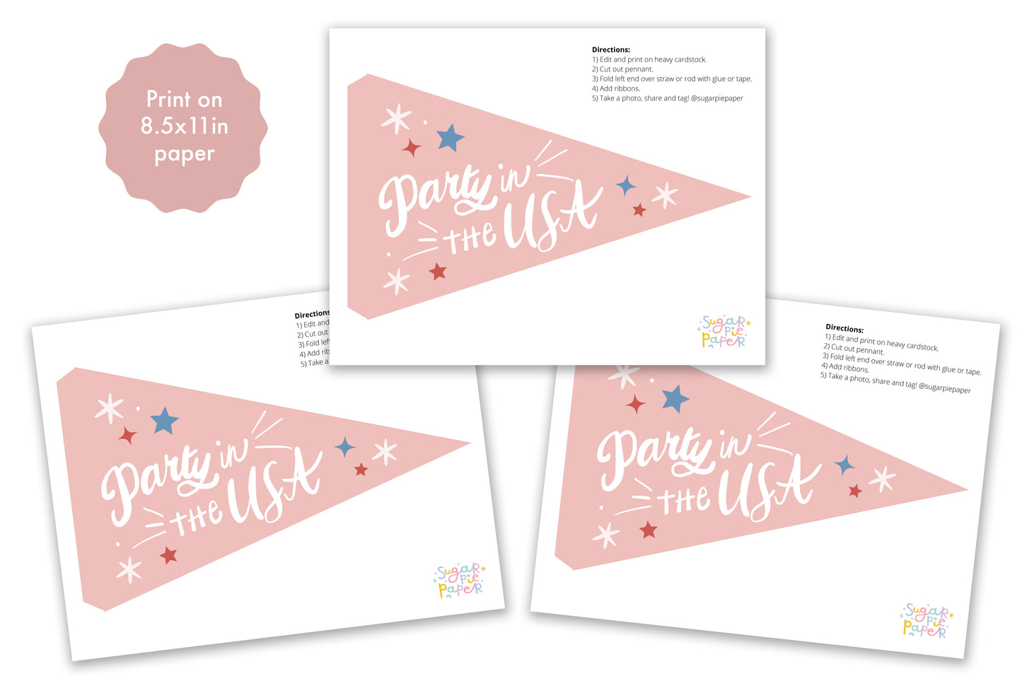 USA Party Flag Printable