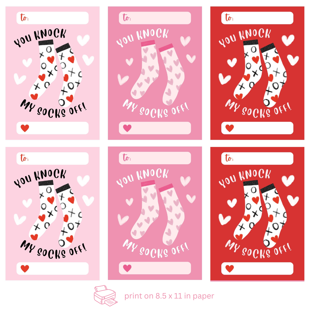 You Knock My Socks Off Valentine Cards