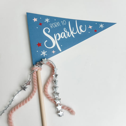 Born to Sparkle Stars and Stripes Printable 4th of July Flag