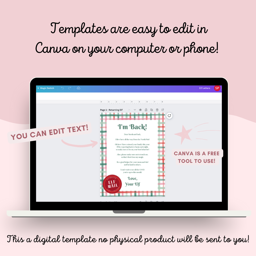 Editable Canva Elf Letter Template