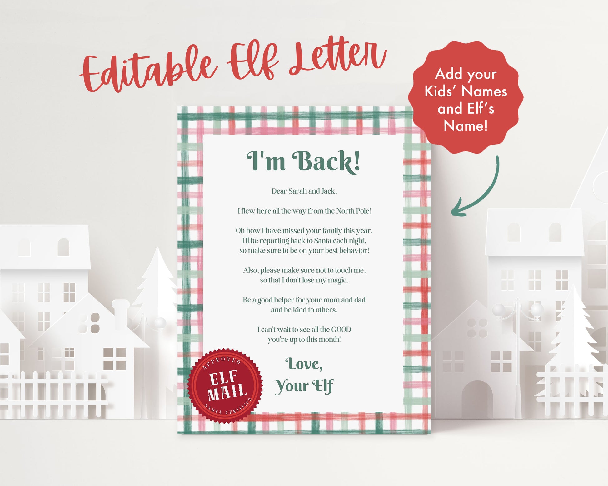 Editable Elf Letter