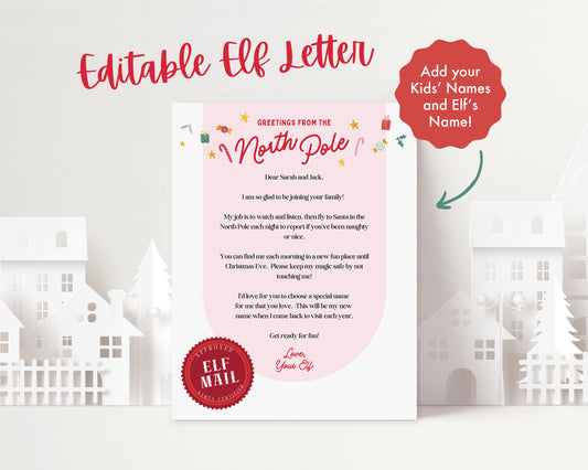 Elf Arrival and Farewell Printable Letters