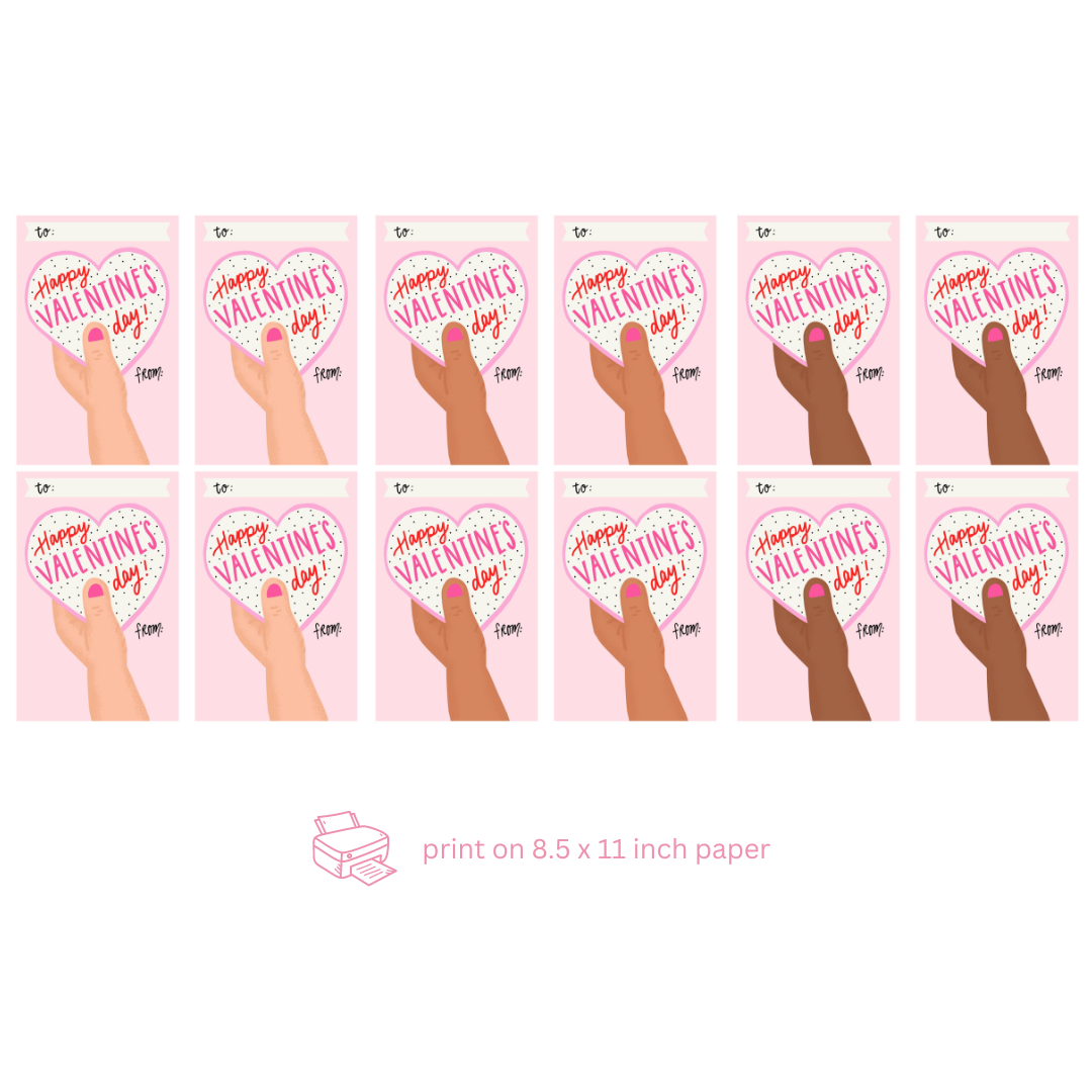 Friendship Bracelet Valentine Card Hand Design Pink