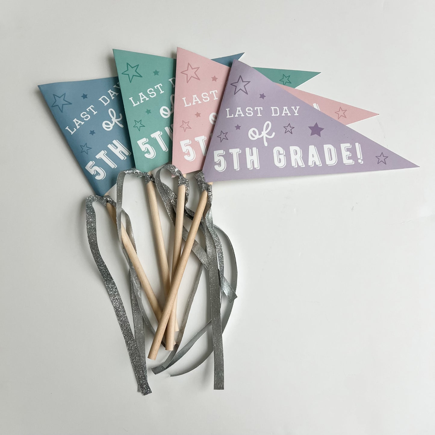 Last Day 5th Grade Graduation Pennant Flags