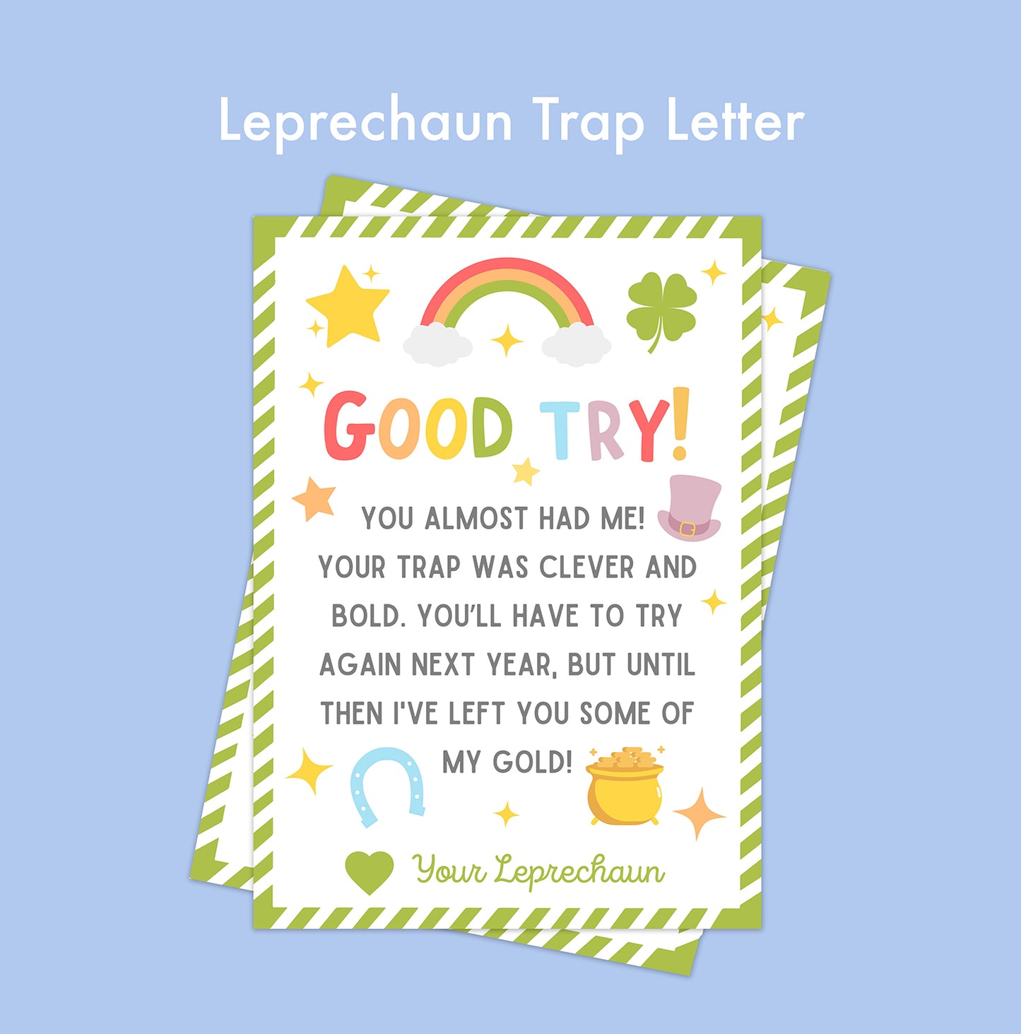 St Patricks Day Leprechaun Trap Note