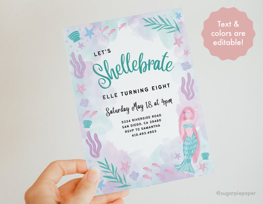 Mermaid Birthday Invitation