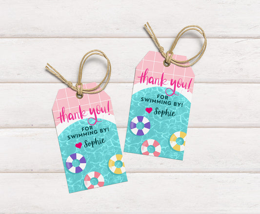 Pool Party Gift Favor Tags
