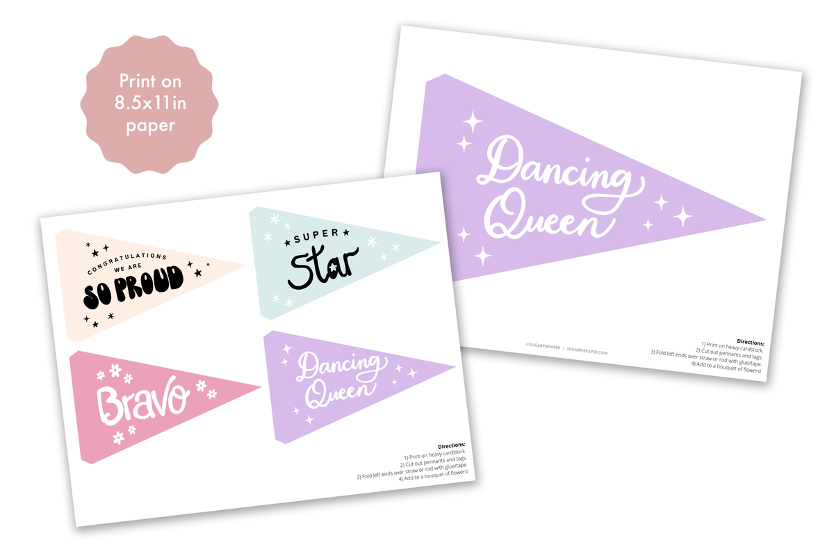 Dance Recital Pennant Flags Printable – Sugar Pie Paper