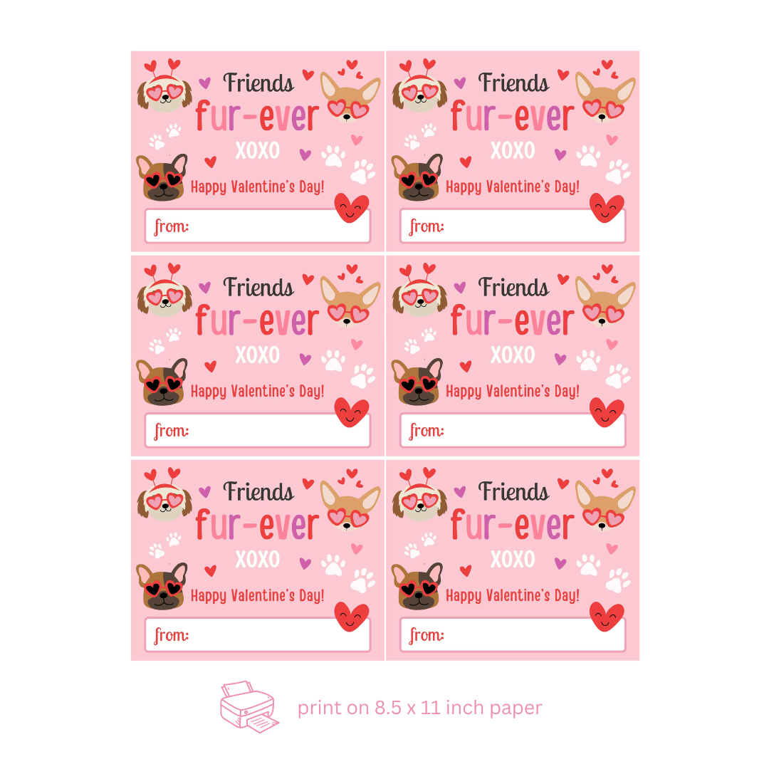 Puppy Valentines - Pink Color