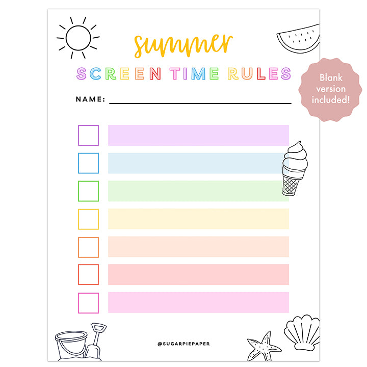 free-screen-time-rules-printable-sugar-pie-paper for Circle Time Rules Free Printable FREE Screen Time Rules Printable – Sugar Pie Paper for Circle Time Rules Free Printable