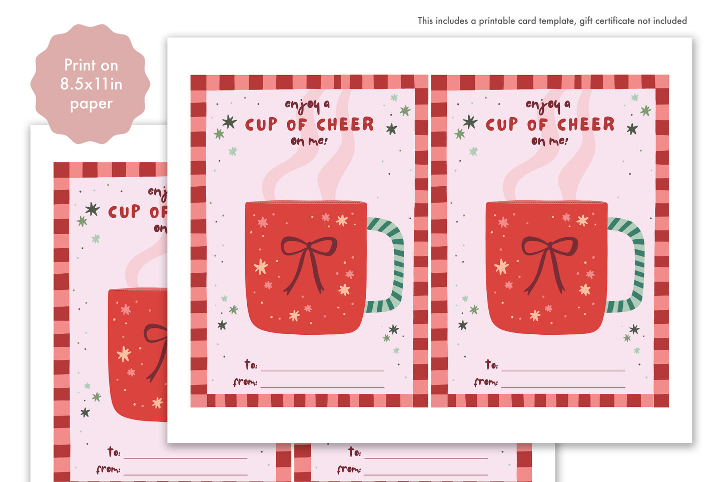 teacher holiday gift card printable