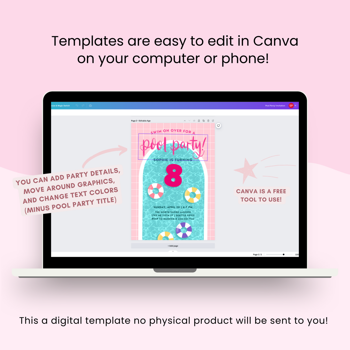 Editable Invitation in Canva