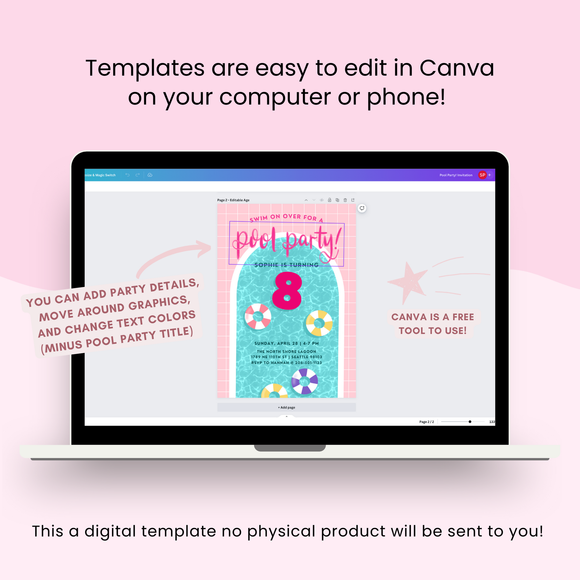 Editable Invitation in Canva