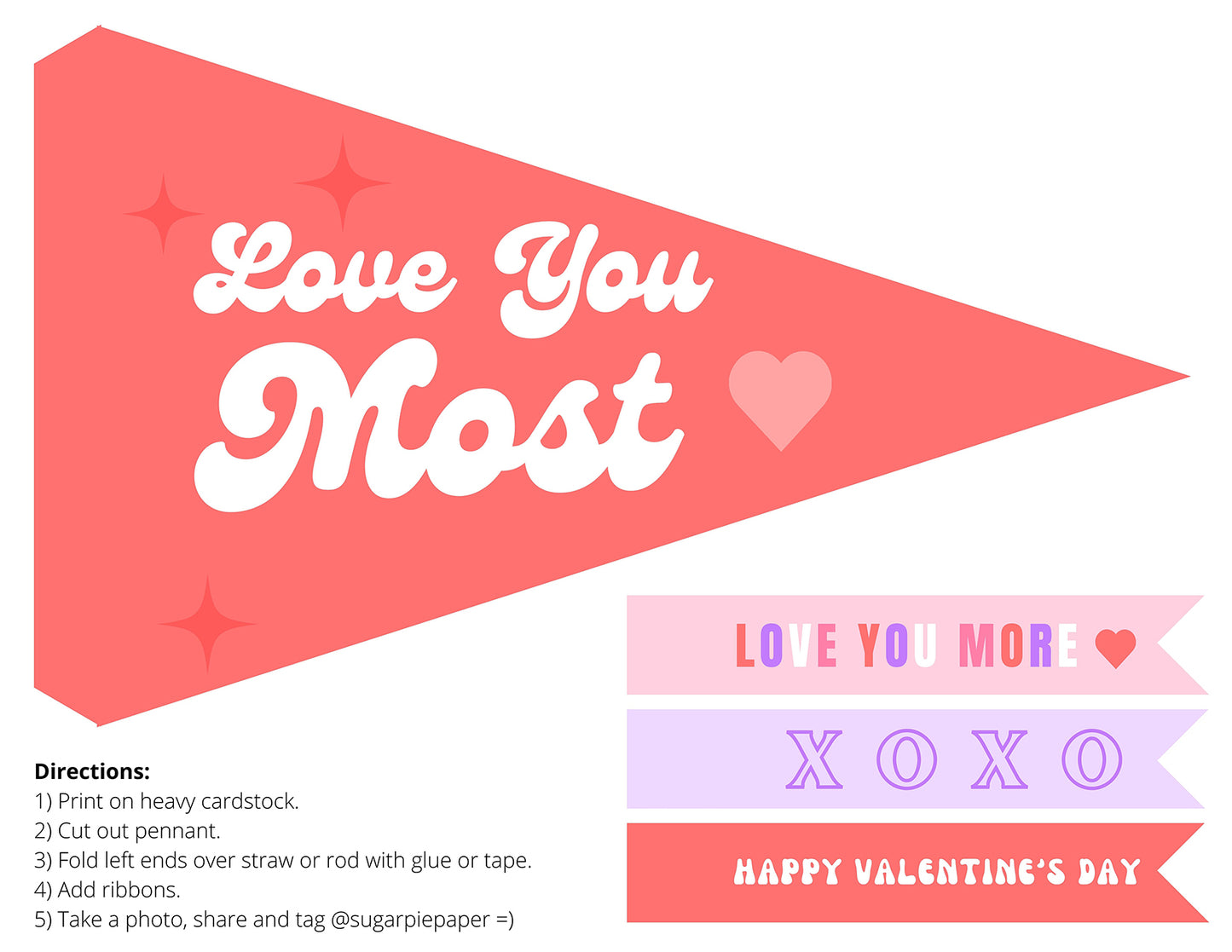 Valentine Love Printable Flag Design