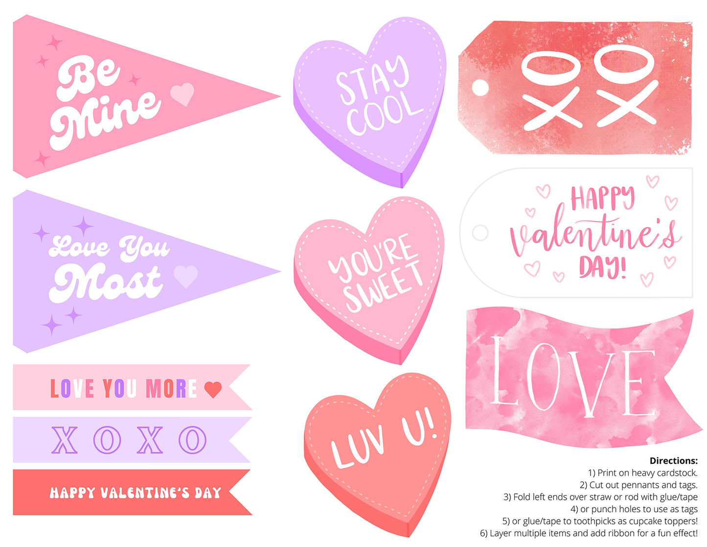 Valentine Printable Flags