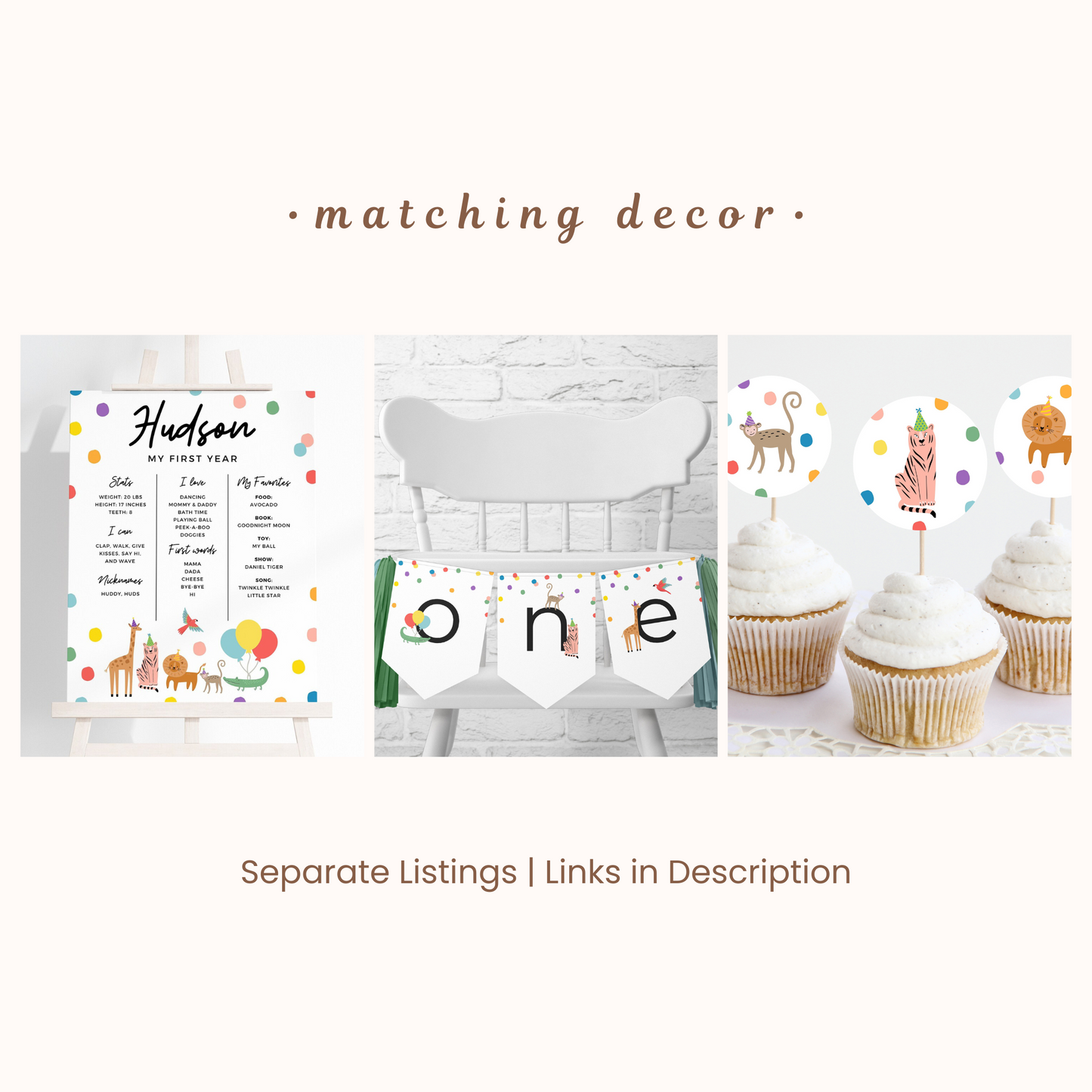 Wild One First Birthday Matching Decor