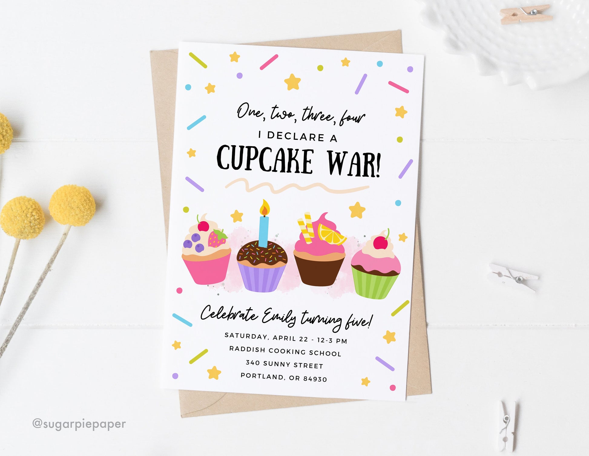 Cupcake Wars Birthday Invitation