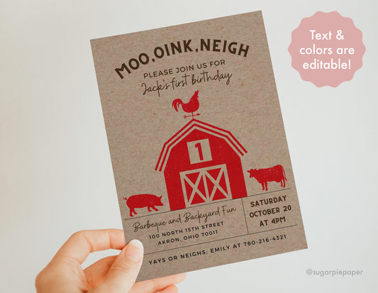 Farm Birthday Party Invitation