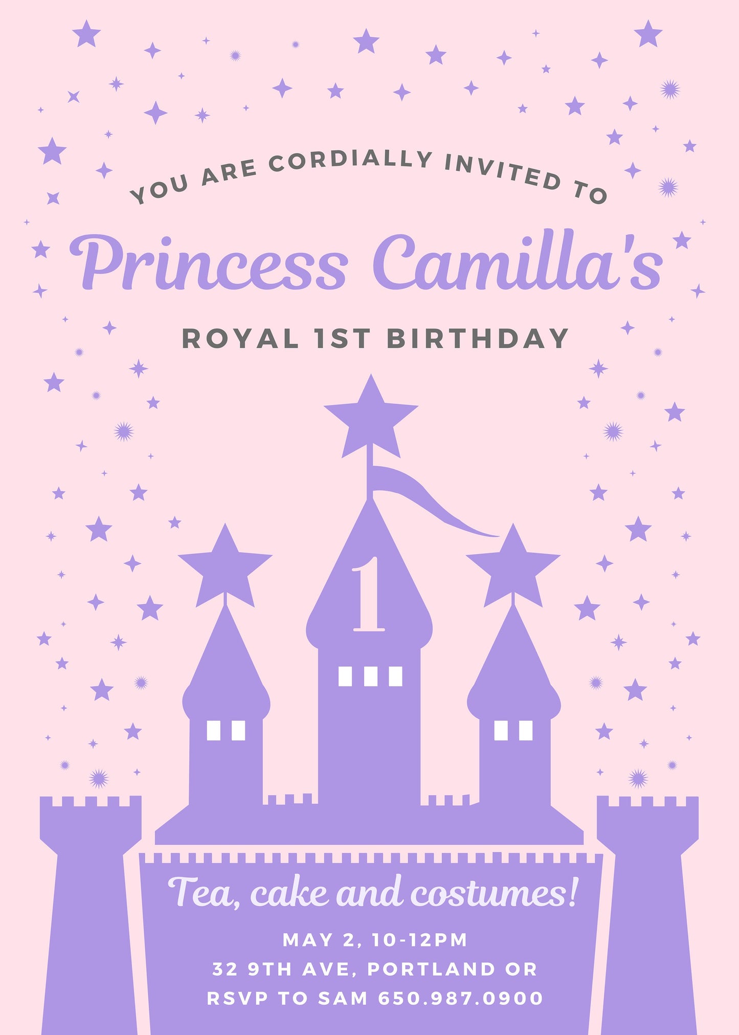 Princess Birthday Party Invitation | Kids Birthday