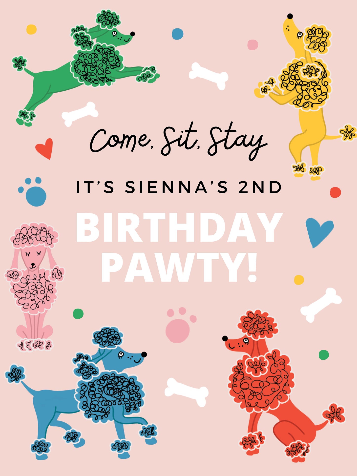 Poodle Birthday Party Banner