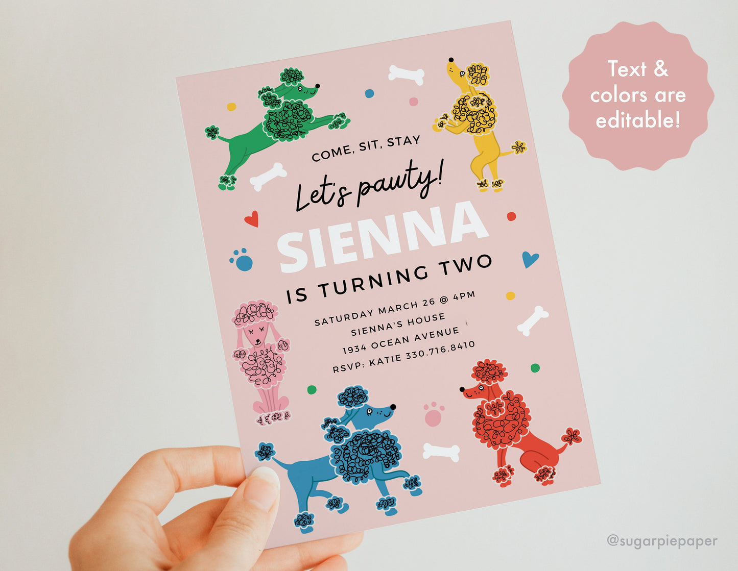 Poodle Birthday Party Invitation