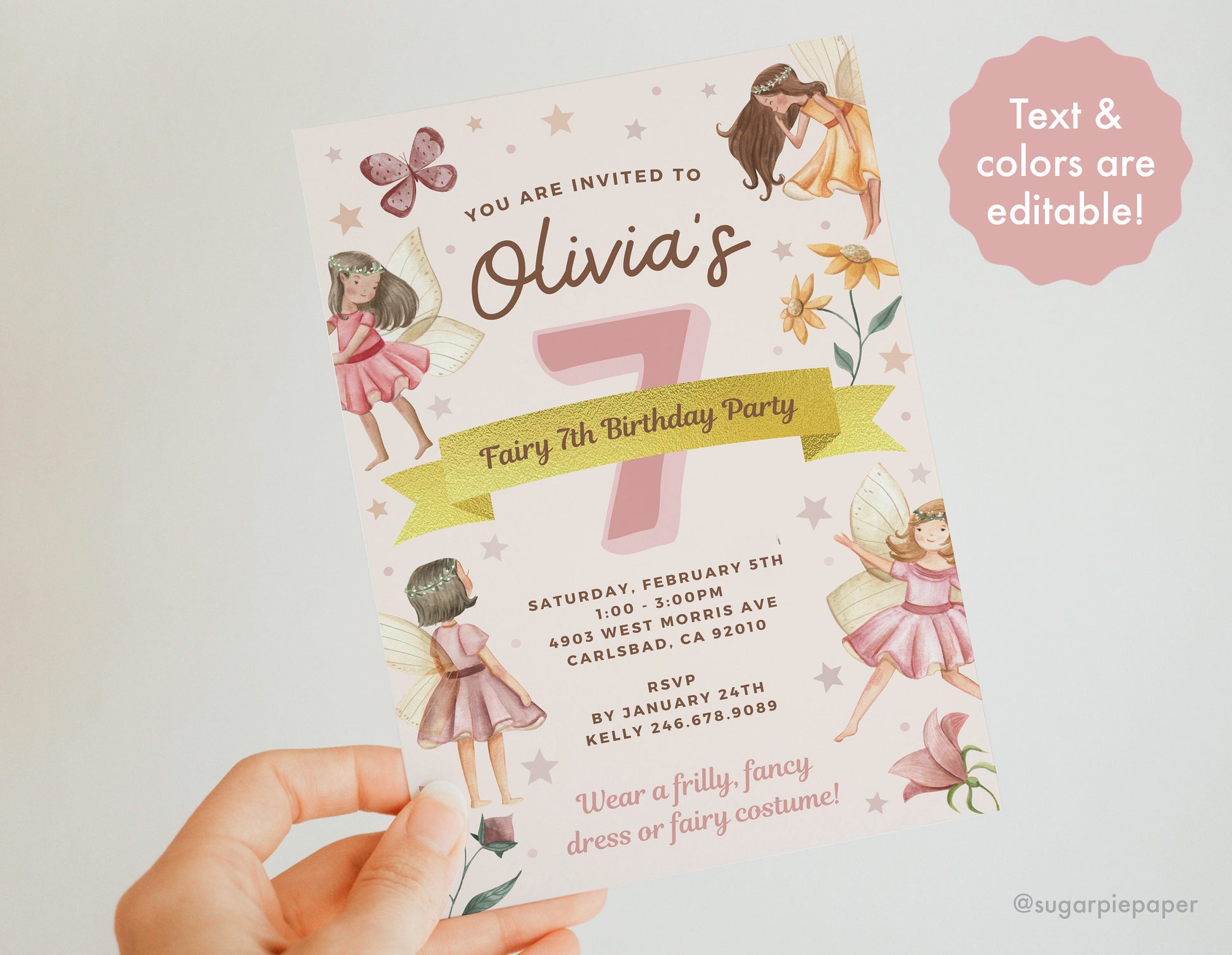 Fairy Birthday Party Invitation 