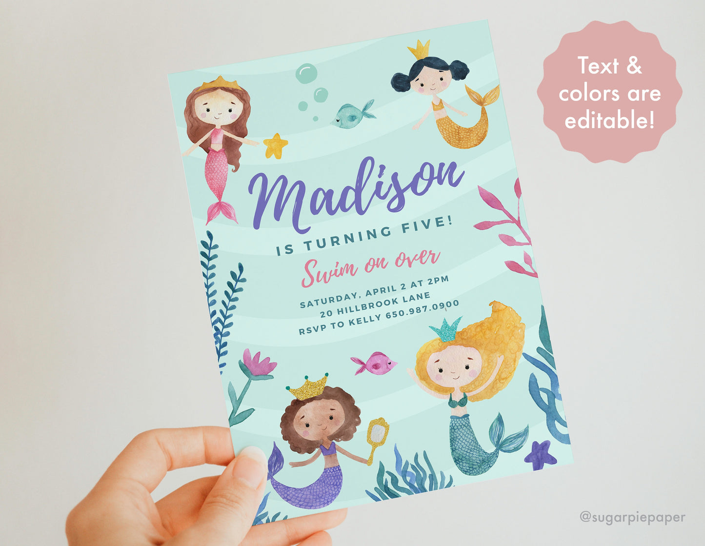 Mermaid Birthday Party Invitation