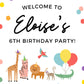 Animal Party Birthday Banner