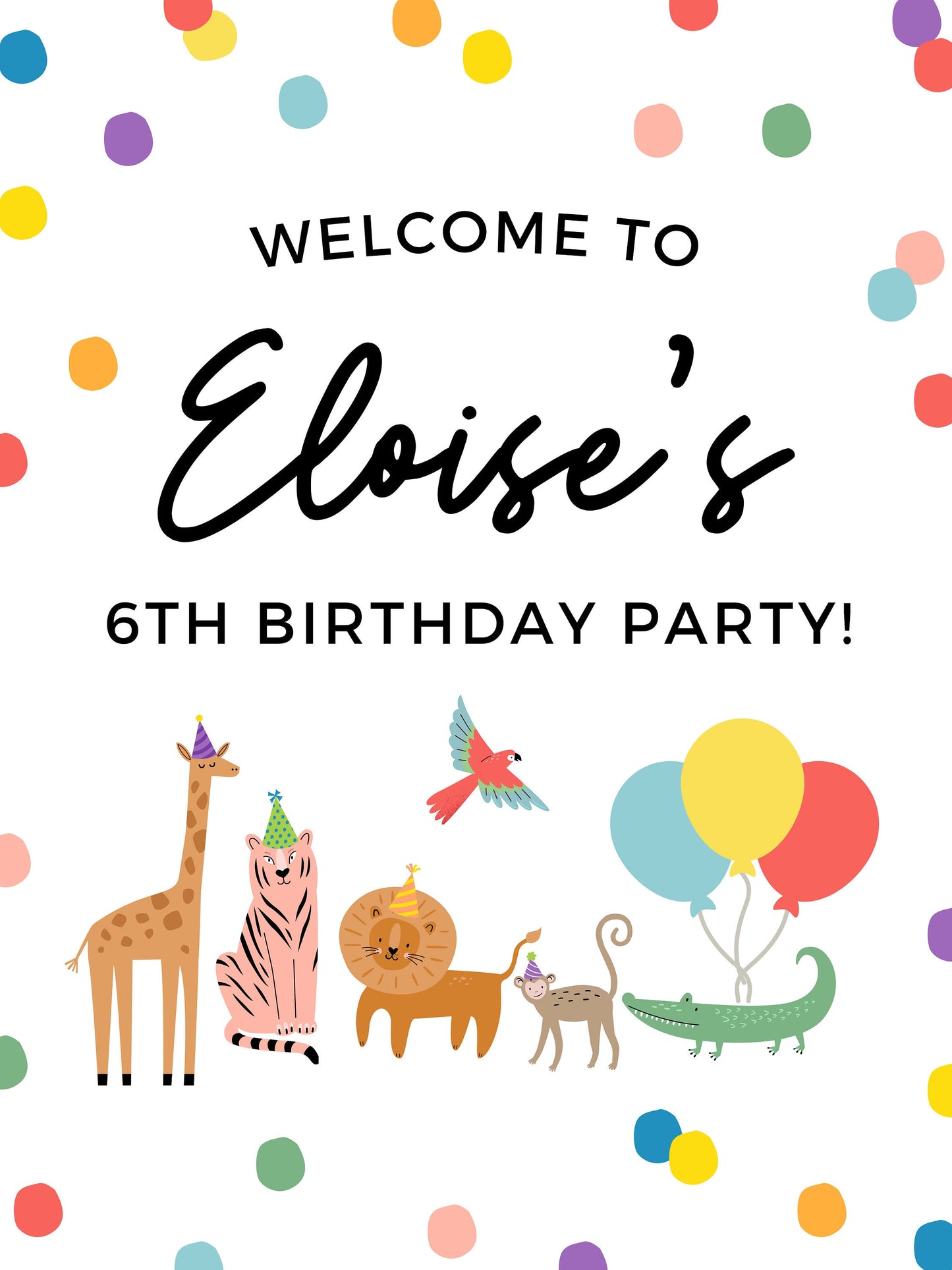 Animal Party Birthday Banner