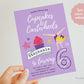 Purple Gymnastics Birthday Party Invitation