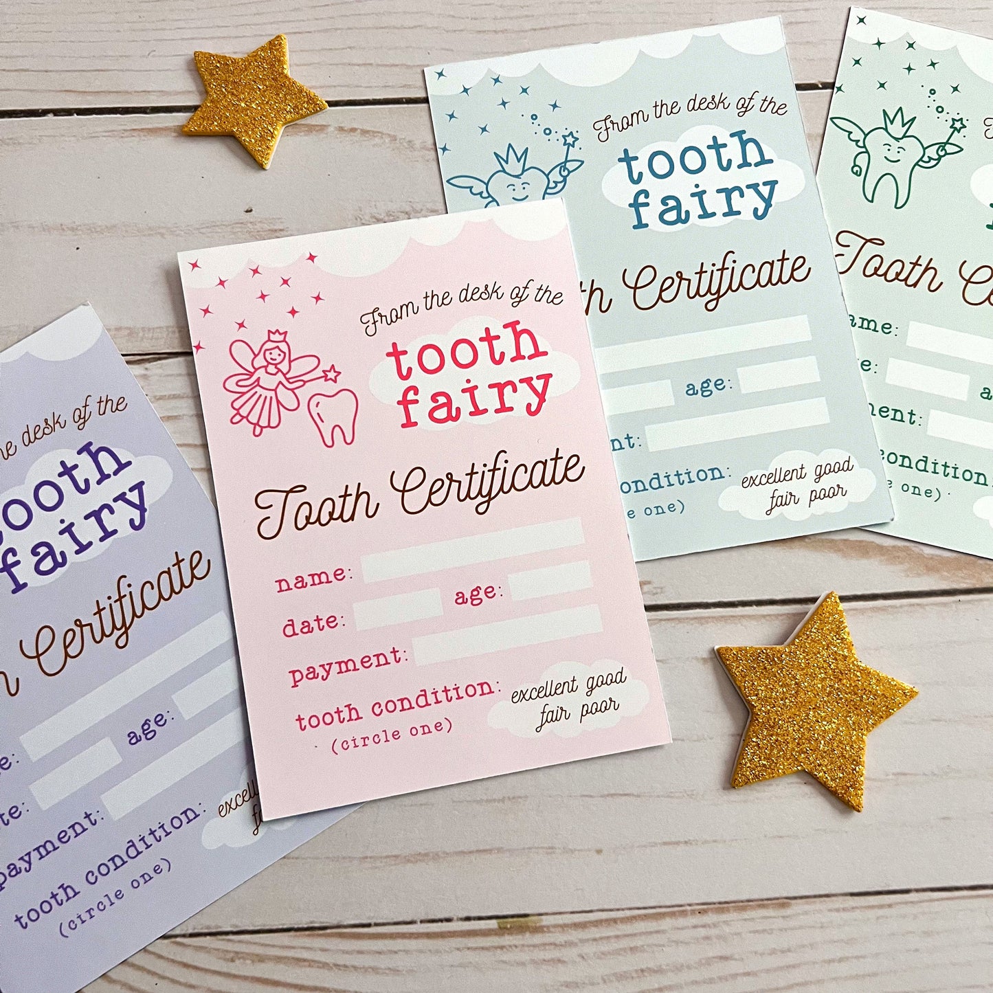 Pink Tooth Fairy Certificate