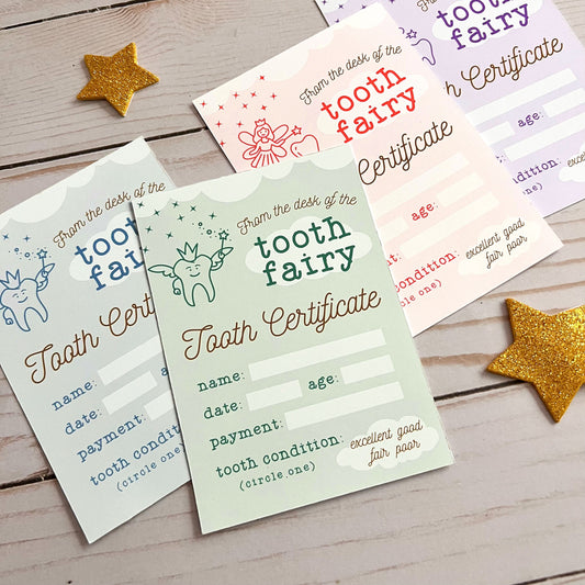 Green Tooth Fairy Certificate