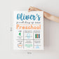 First Day of Preschool Poster 12x16