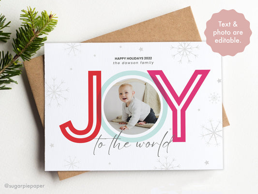 Christmas Card Template | Joy To The World