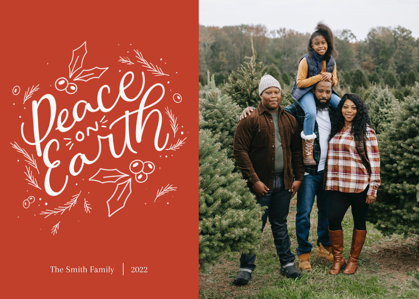 Christmas Card Template | Peace of Earth Red