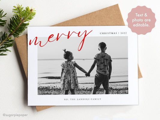 Christmas Card Template | Be Merry