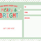 Teacher Christmas Gift Card Holder | Merry And Bright Green