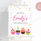 Cupcake Birthday Party Welcome Sign