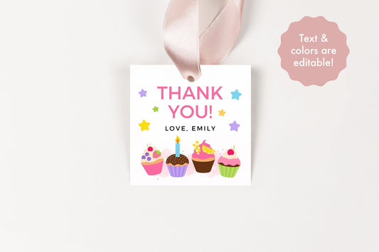 Cupcake Birthday Party Favor Tags