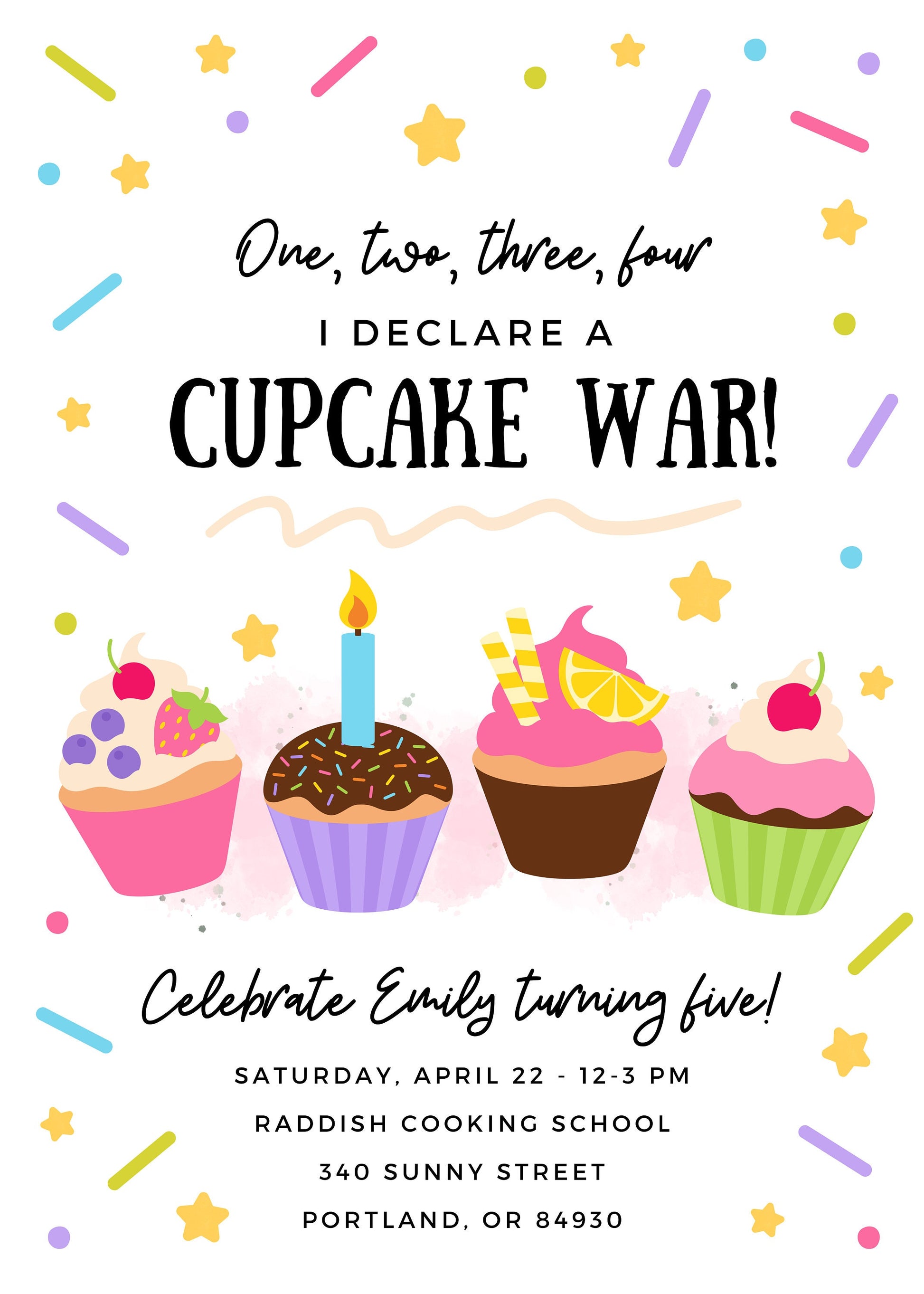 Cupcake Birthday Party Invitation | Kids Birthday – Sugar Pie Paper cupcake-birthday-party-invitation-kids-birthday-sugar-pie-paper