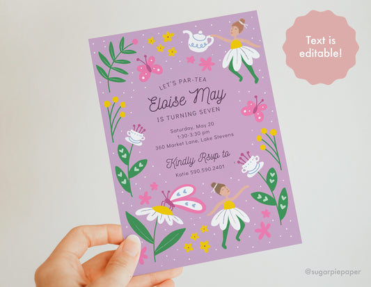 Tea Party Birthday Invitation