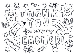 Teacher Thank You Card Printable – Sugar Pie Paper